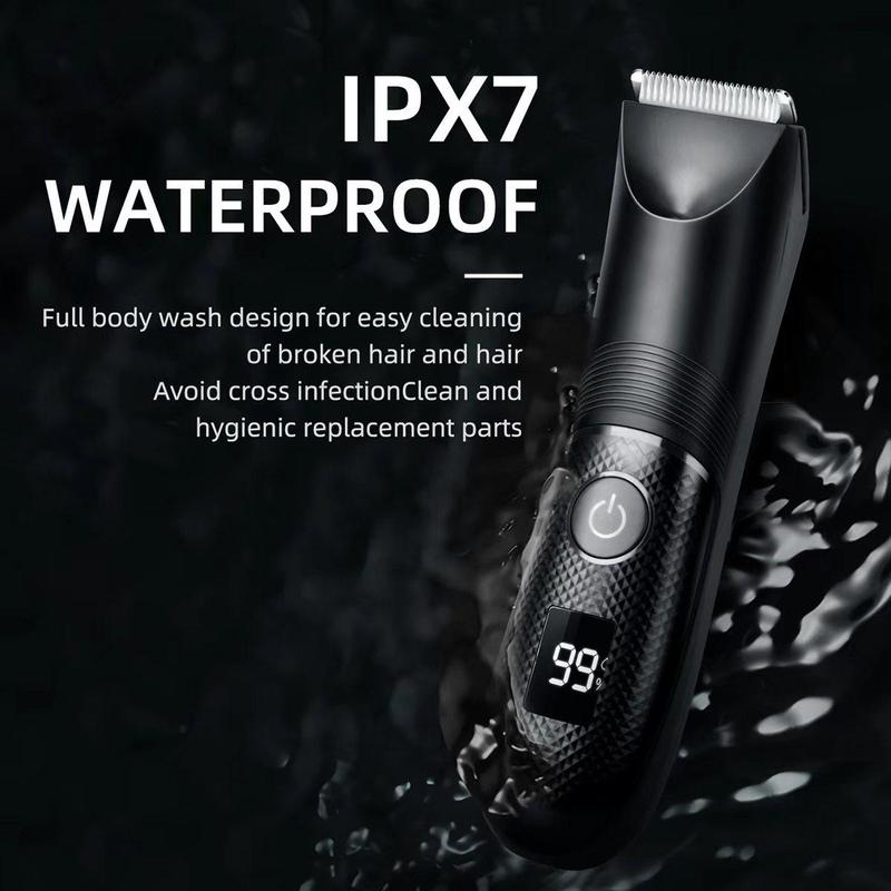 Waterproof Body & Manscaping Trimmer for Men, 1 Box Rechargeable Body Hair Shaver & Accessories, Hair Trimmer for Home & Travel