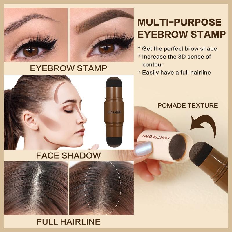 UCANBE 25PCS Eyebrow Stamp Stencil Kit, Dual-Color,20 Stencils,Finising Powder,Brush,Eyebrow Razor,Zipper Pouch,Waterproof Eye Brow  Makeup Kit