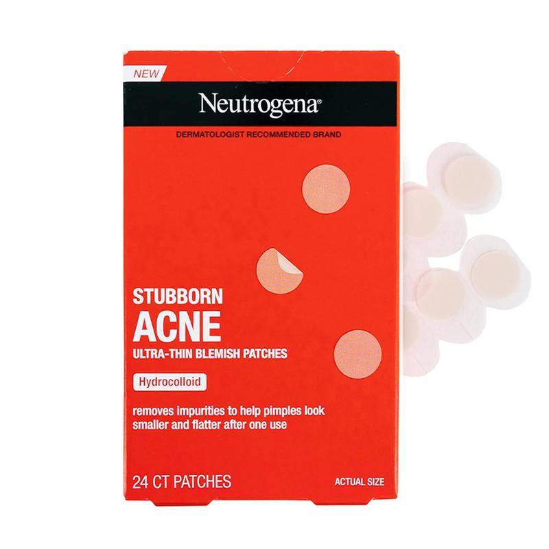 Neutrogena Stubborn Acne Ultra-Thin Blemish Patches Pack with Hydrocolloid Skincare Facial Skin Repair Skin Repair