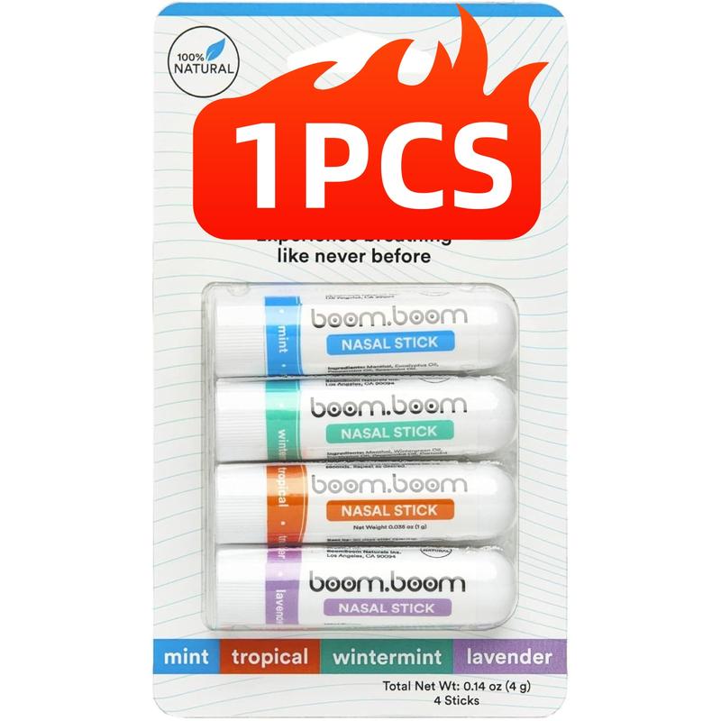 Nasal Stick inhalers (4 Pack) Boom by Boom Powerful Essential Oil  Vapors | Featured on Shark Tank | Breathe In Life Carrier & Essential Oils,for nic | sleep Essential Oils for Aromatherapy oom