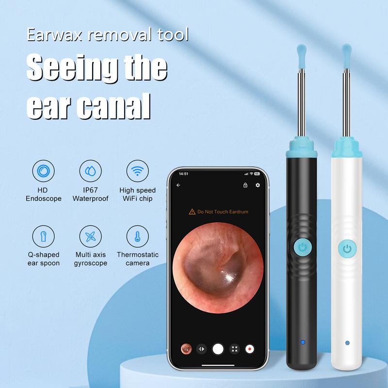 Silicone Ear Care Kit, HD Visual Ear Wax Removal Tool with Camera,1296P HD Camera Ear Cleaner, Birthday Party Gifts, Christmas Gifts