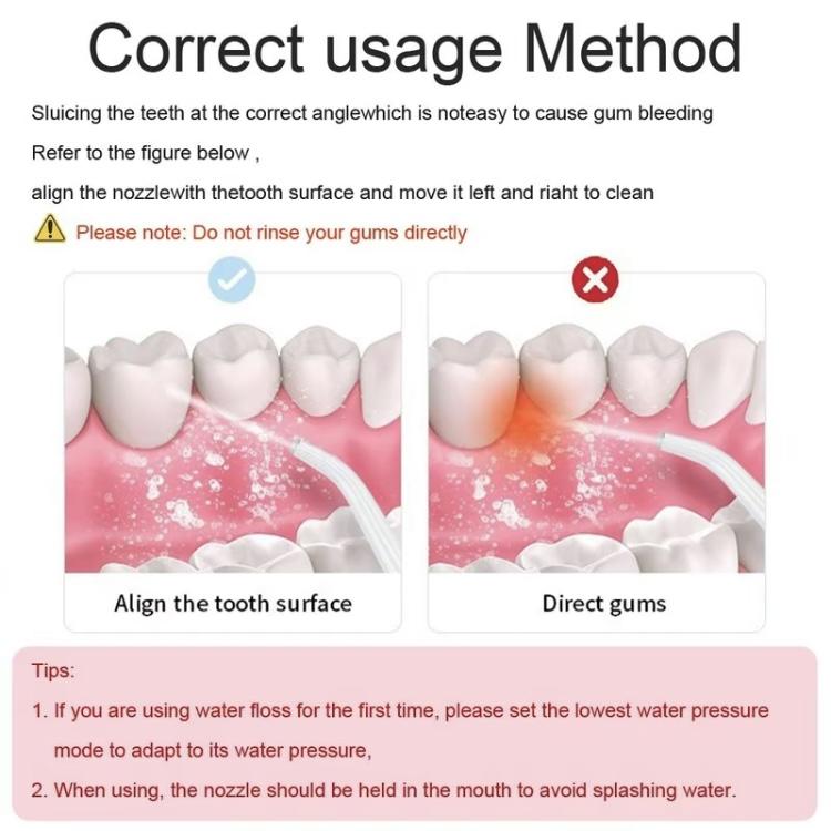 Electric Oral Irrigator, 1 Box 280ml Dental Cleaner, 3 Levels Of Intensity Adjustment, Fine Water Column, Electric Oral Flosser for Teeth