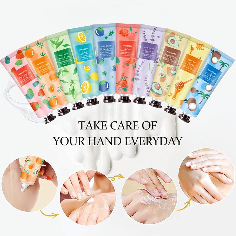 10 Pack Hand Cream for Dry Cracked Hands, Christmas Gifts for Women Teens,Stocking Stuffers for Adults,Teacher Appreciation Gifts, Natural Plant Fragrance Mini Hand Lotion Moisturizing Hand Care Cream Smooth Hydrating