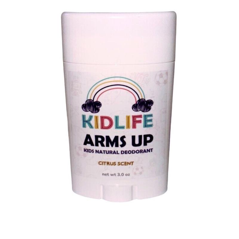 KIDLIFE Arm's Up Natural & Organic Deodorant for Kids - 3 oz, Light Citrus Scent, Vegan, Hypoallergenic, with Baking Soda and Essential Oils Organic