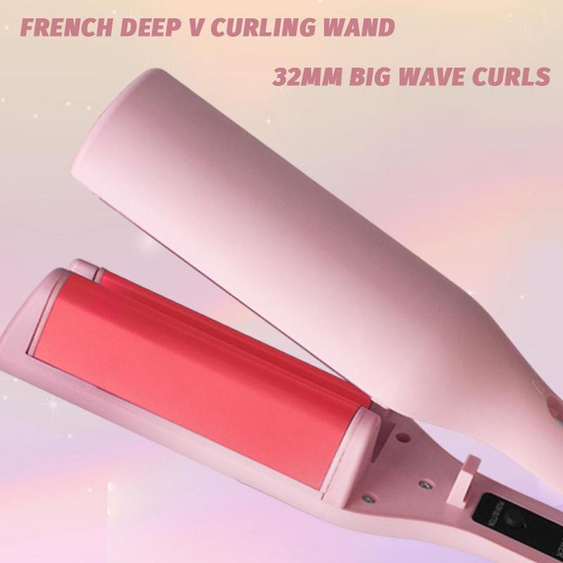 [Wavy Chic] French wave curling iron, 32MM French V-shaped curling iron, 4-speed temperature adjustment, fast heating adjustable temperature, suitable for any hairstyle hair type