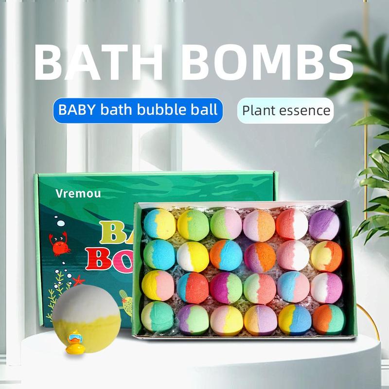 Bath Bombs for Kids with Surprise Toys Inside, 24pcs box Natural Organic Kids Bubble Bath Fizzy, Birthday Gift for Baby Girls & Boys