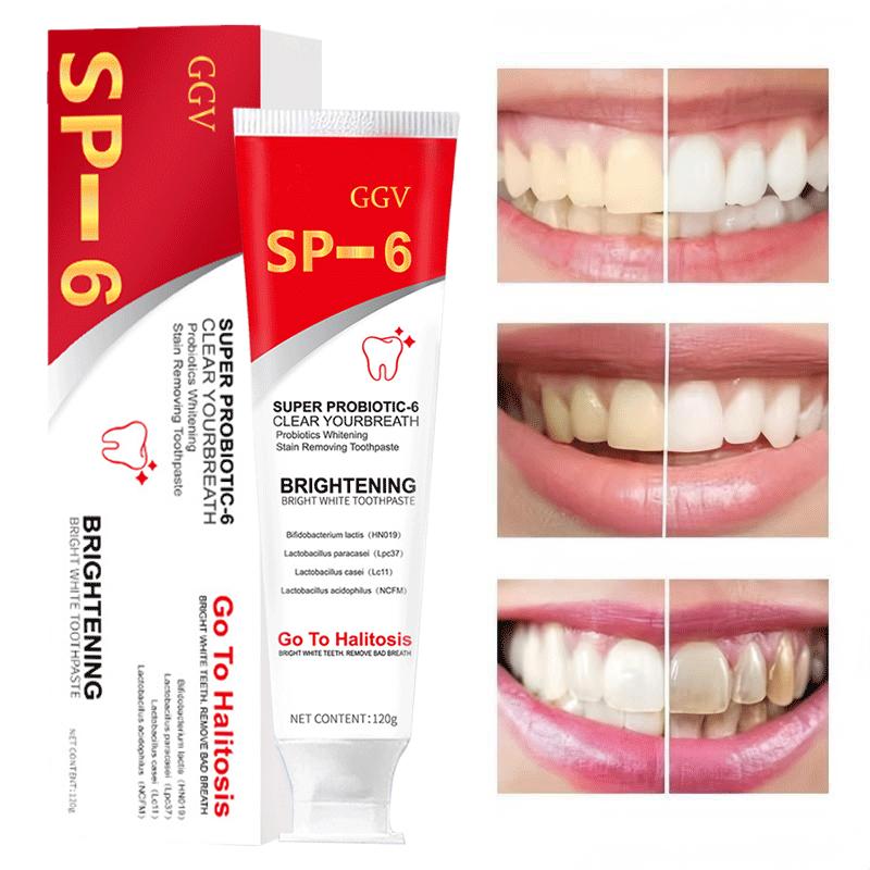 GGV SP-6 Toothpaste Oral Health Management,Probiotics Whitening Toothpaste, Fresh Breath Daily Use,Apply Morning and Night for Gentle Care Fragrance Mint