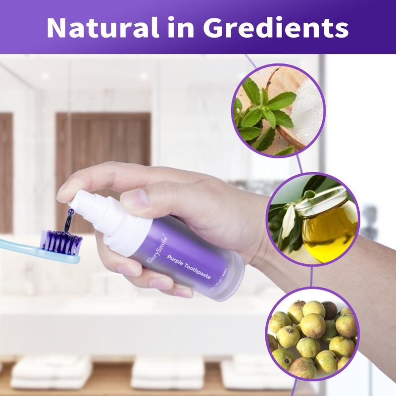 Dental Purple Toothpaste for Tooth Stain Removal, Tooth Paint Booster for Brightness and Reduce Yellowing Toothpowder Oral Oral