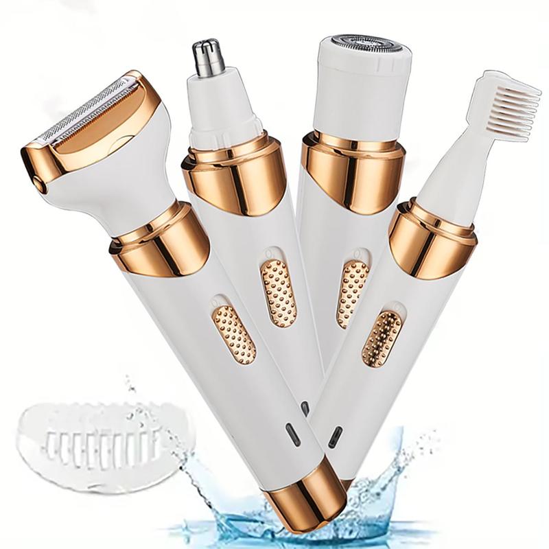 4 in 1 Electric Shaver, 1 Set Comfort USB Rechargeable Women's Hair Removal Tool, Body Shaver, Bikini Shaving System, Eyebrow Trimmer