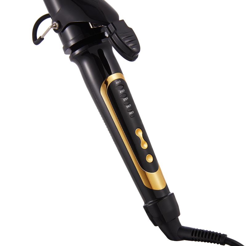 Lanvier 1 1 2 Inch Curling Iron. 1.5 Inch Barrel Curling for Medium and Long Hair with Soft and Relax Curls, Up to 450°F Worlwide Dual Voltage Hair Curler for Traveling, Hair Waving Style Tool – Black