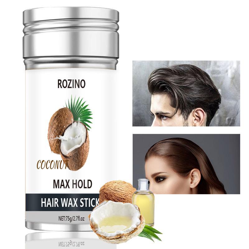 Coconut Hair Wax Stick, Natural Smooth Long Lasting Hair Styling Wax Stick, Hair Styling Product for Men & Women