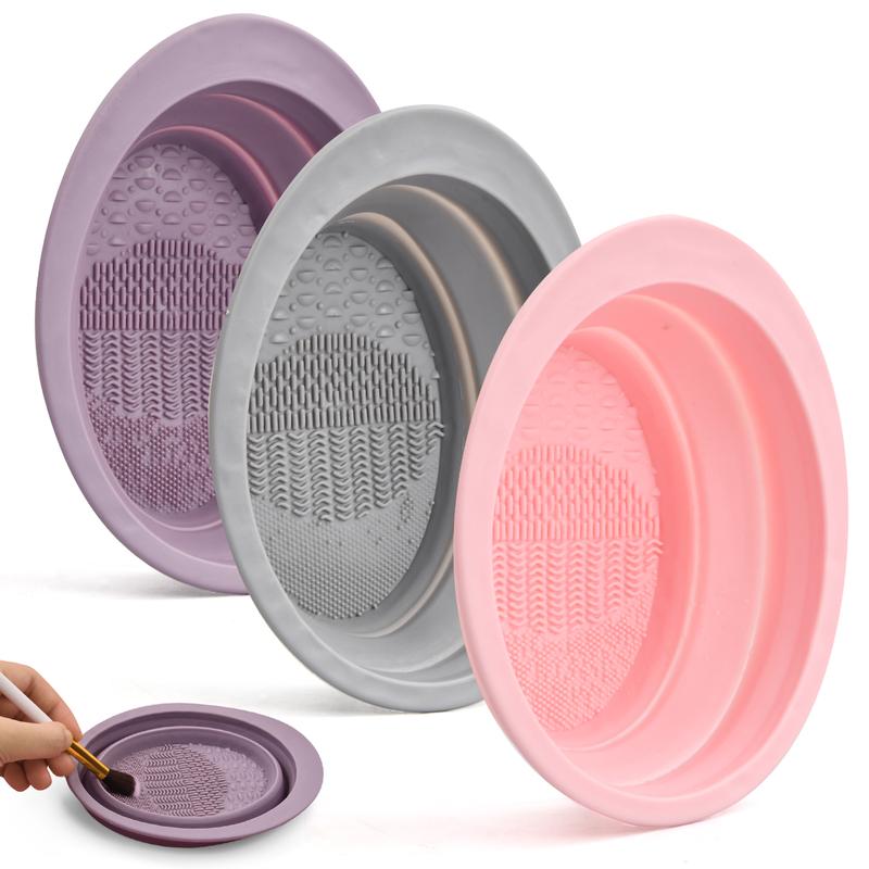 Comfort Silicone Makeup Brush Cleaning Mat, Cosmetic Brush Cleaning Pad with Suction Cup, Makeup Brush Cleaner Pad,Makeup Cosmetic Too for Women&Girls