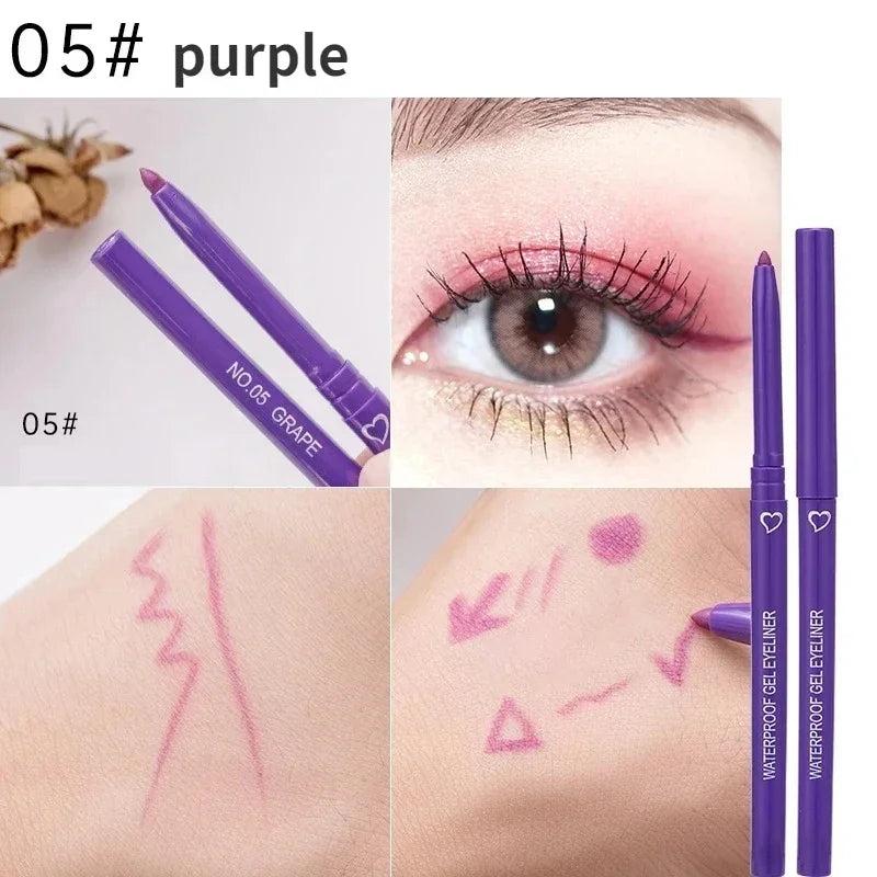 5 Colors Eyeliner Pencil Smooth Waterproof Eyeliner Gel Long-lasting Blue Black Brown Soft Easy Wearing Eyeliner Pen New