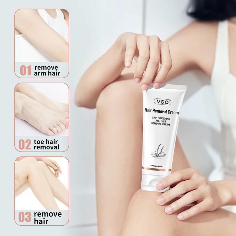 (3PCS) VGO All Skin Types Hair Removal Cream for Women & Men Painless Bikini Hair Removal Gel Hair Removal Lotion for Unwanted Hair, 120ml   4.06oz