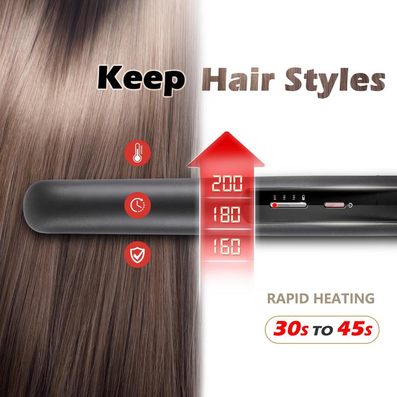 Cordless Hair Straightening Iron, Portable Heated Hair Straightener, Safety Heated Hair Styling Tool for Home & Travel, Hair Care Products, Stocking Fillers Gift, Christmas Gift, Hair Curler