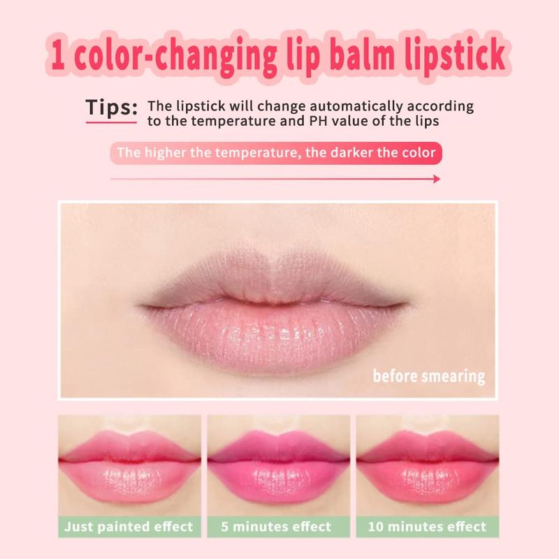 Aloe Vera Lipstick, Magic Temperature PH Color Changing Moisturizing Lipstick, Tinted Lip Balm, Lip Tint, Lip Makeup, Glossier Lip Balm, Natural Lasting Moisturizing Lipstick for Women