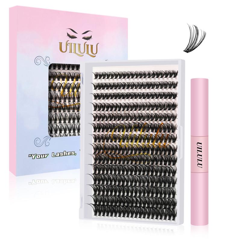 UILULU DIY  Extension Kit Individual  Clusters D Curl  Clusters (D Curl-0.07D-9-16MM Kit)