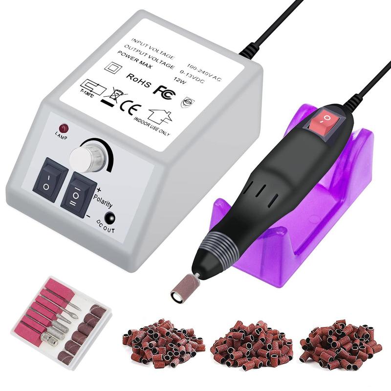 Portable Electric Nail Drill, 1 Set Nail Polishing Machine with 150pcs Sand Rings, Variable Speed Electric Nail File Tool, DIY Nail Art Tool for Summer Gifts, Back To School, Nail Art Equipement