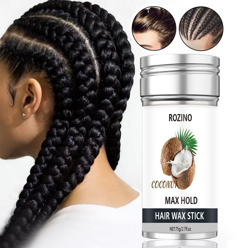 Coconut Hair Wax Stick, Natural Smooth Long Lasting Hair Styling Wax Stick, Hair Styling Product for Men & Women