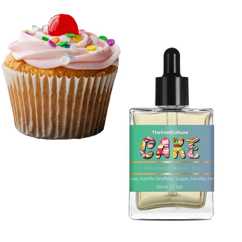 Vanilla Cake - Perfumed Body Oils -  1.7 oz 50ML Notes: Top: Buttercream Icing Middle: Fresh Cherries Base: Warm Vanilla, Maple Syrup skin oil