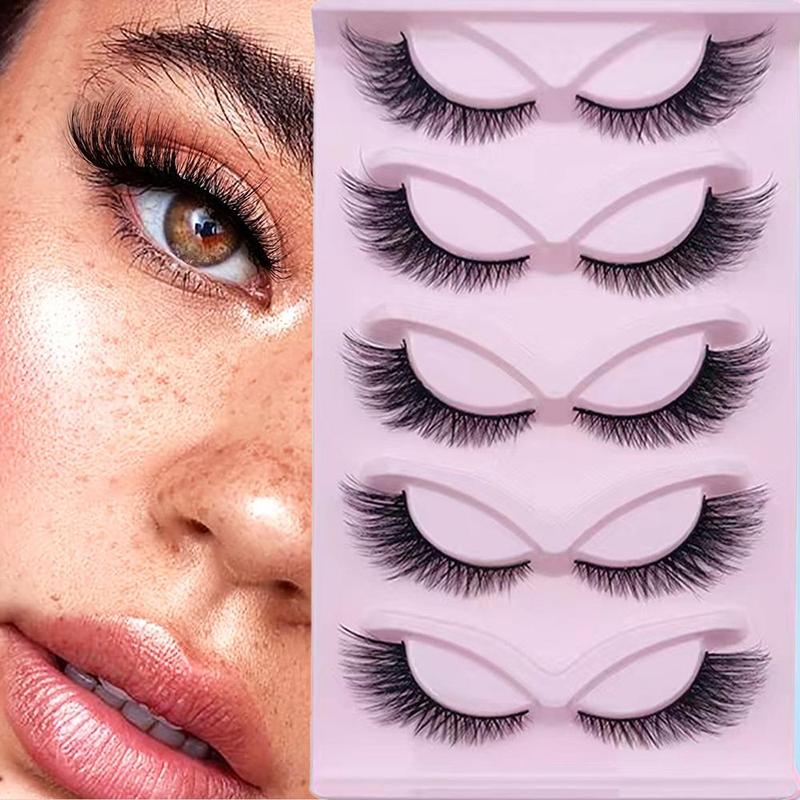 Wispy Faux Cluster Lashes, Natural Curling Eye Makeup Strip Lashes for Lash Extensions, Volumized Fake Lashes for Women & Girls Eye Makeup Enhancement