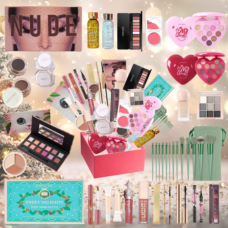 Christmas 35 Makeup Tools for Beginners - Cosmetic Set,Essential Makeup Items for a Stunning Look: Your Ultimate Cosmetic Collection  for Starters makeup set