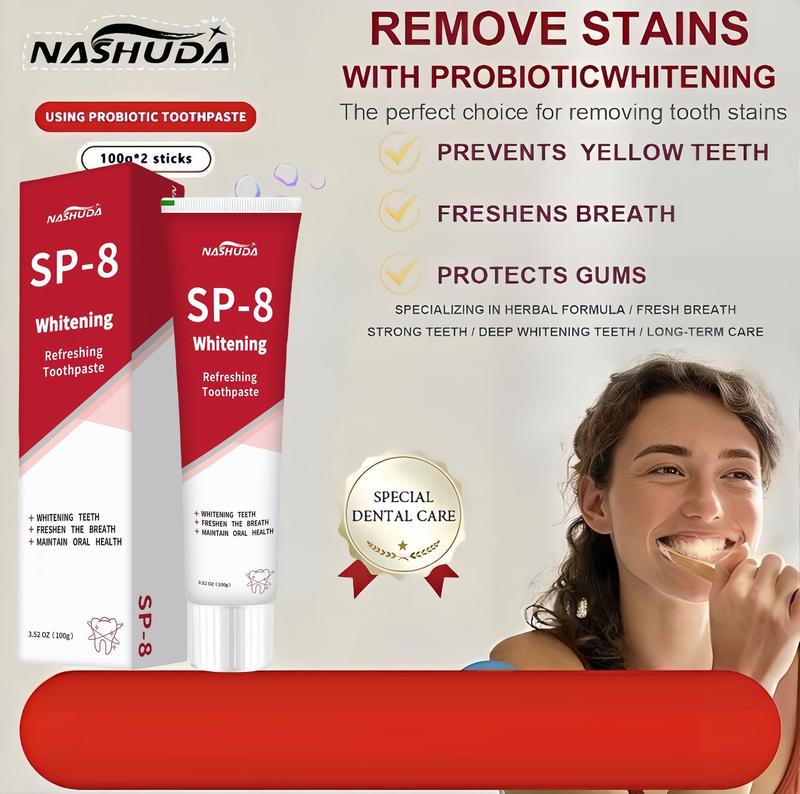 SP-8 Probiotic Toothpaste, SP8 Toothpaste Fresh Breath, Deep Cleaning Care Toothpaste