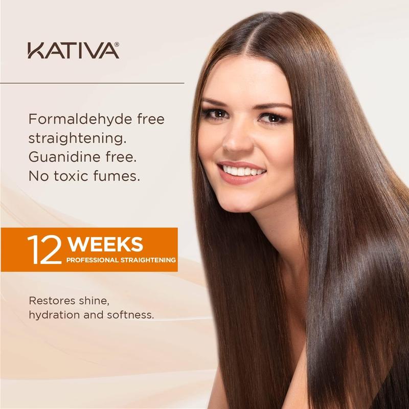 Kativa Brazilian Straightening Kit - 12 Weeks Straighter Hair, with Argan Oil & Shea Butter Haircare