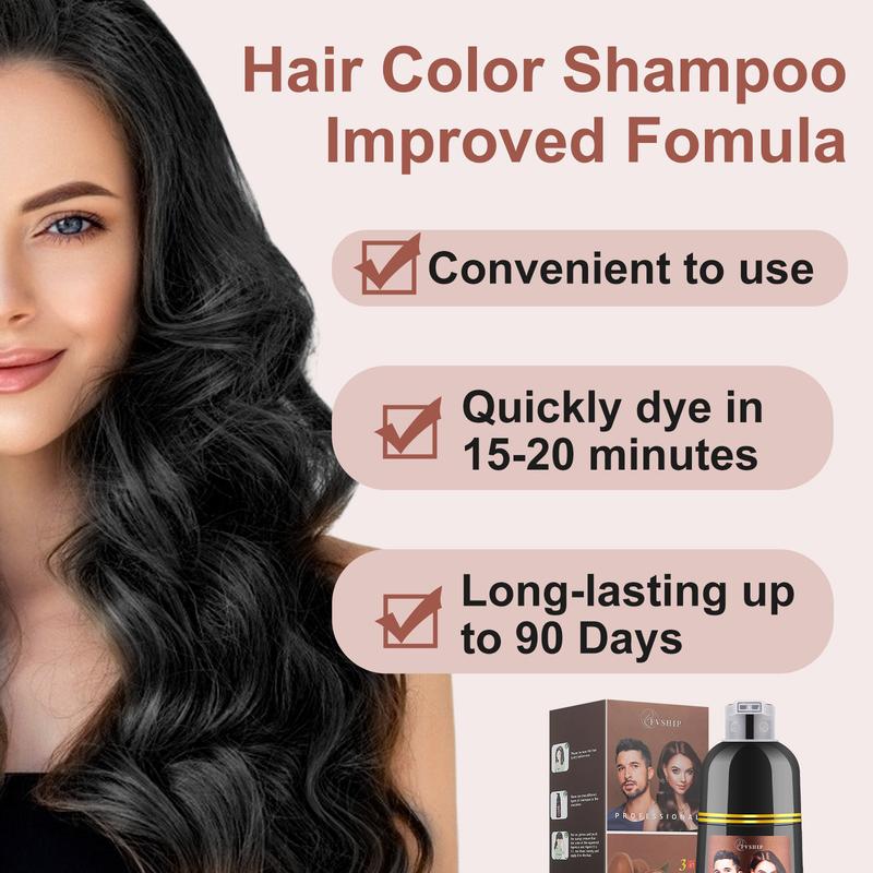 FVSHIP Hair Dye Shampoo 3 In 1 Herbal Ingredients 99% Coverage Of White Hair, Hair Care, Hair Dye, Stain, Suitable For Men And Women, Lasting Coverage. Hair Care Plants The Perfect Holiday Gift For Halloween, Mother's Day And Christmas