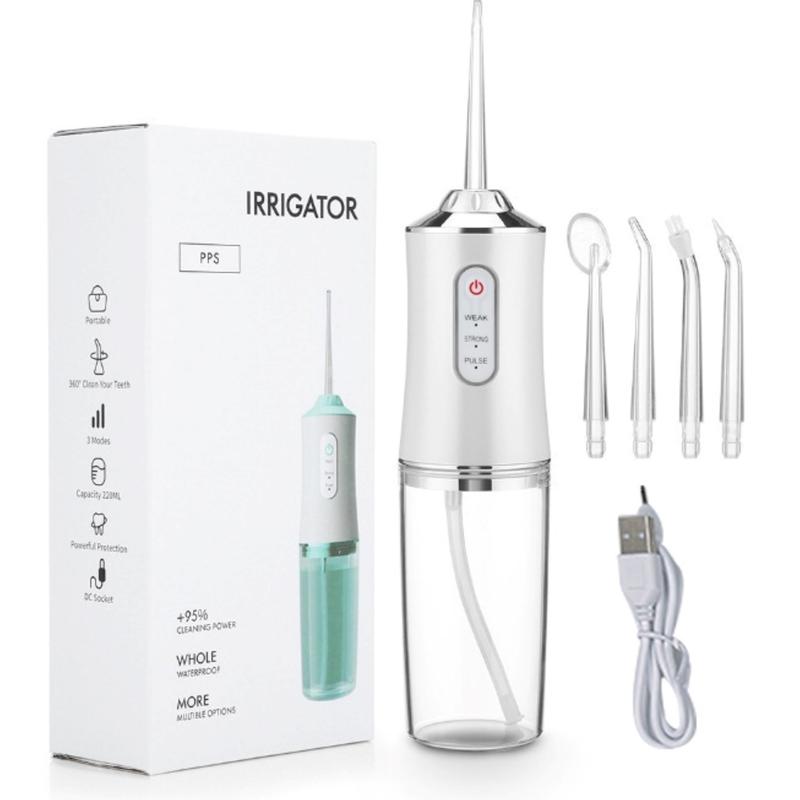 Portable Water Flosser, 3 Modes, 4 Jet Tips, USB Rechargeable, Ideal for Teeth & Gum Care Oral