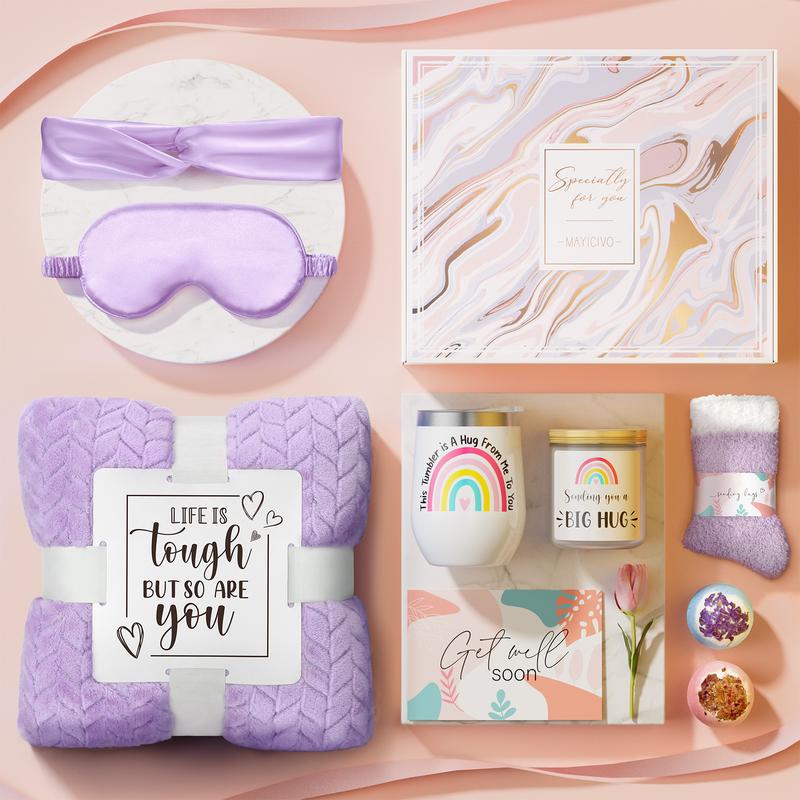 Mayicivo Birthday Gifts for Women, Get Well Gifts, Lavender Spa Basket for Self-Care, Body Care & Comfort, Perfect for Mother's Day or Appreciation