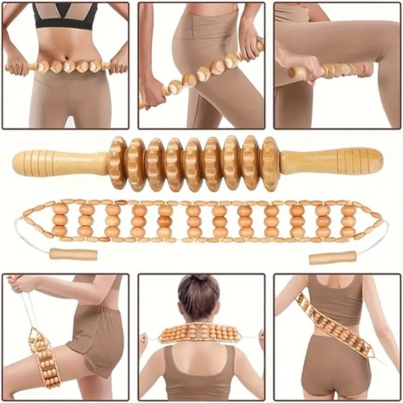 Wooden Massage Tool Set, 6 Counts set Manual Massage Tools, Muscle Relaxation Tool for Women and Men, Body Care Tool for Home & Spa