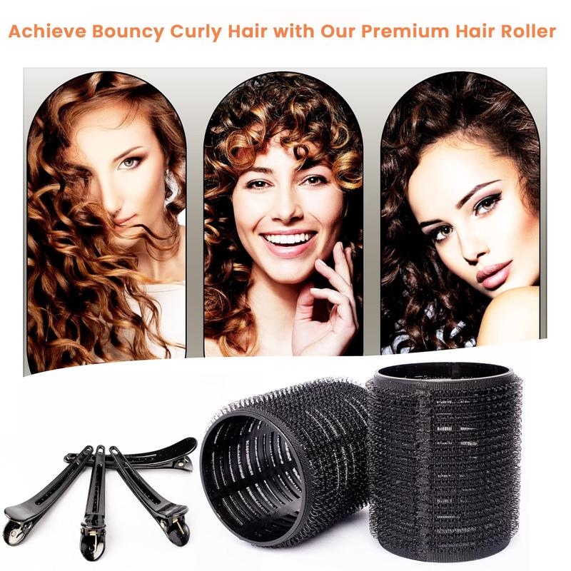 33 count Heatless Hair Rollers Set with 15 Clips- Velcro Hair Curlers for Salon-worthy Curls- Hair Rollers for Long Hair Short Hair No Heat Rollers