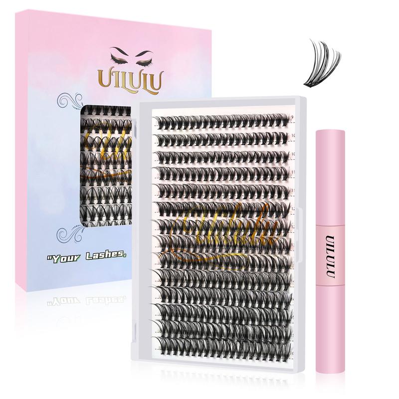 UILULU DIY  Extension Kit Individual  Clusters D Curl  Clusters (D Curl-0.07D-9-16MM Kit)