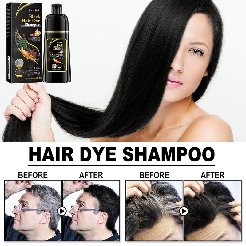 3 in 1 Hair Dye Shampoo - Can cover gray hairs,Herbal Ingredients Natural Shampoo,Contains Ginseng Extract,Natural Haircoloring, Salon