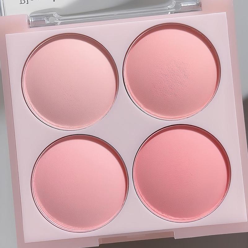 1 Box Long Lasting 4 Color Blush Palette, Lightweight Powder Blush, Cheeks Contour Blush Pressed Powder, Natural Look Blush for Daily Makeup, Cosmetic Gift, Christmas Gift