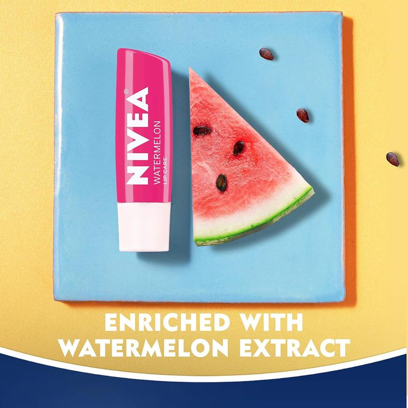 NIVEA Lip Care, Fruity Tinted Lip Balm Variety Pack, Includes Cherry, Strawberry, Blackberry and Watermelon Scents