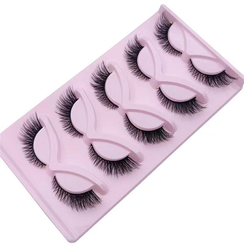 Wispy Faux Cluster Lashes, Natural Curling Eye Makeup Strip Lashes for Lash Extensions, Volumized Fake Lashes for Women & Girls Eye Makeup Enhancement