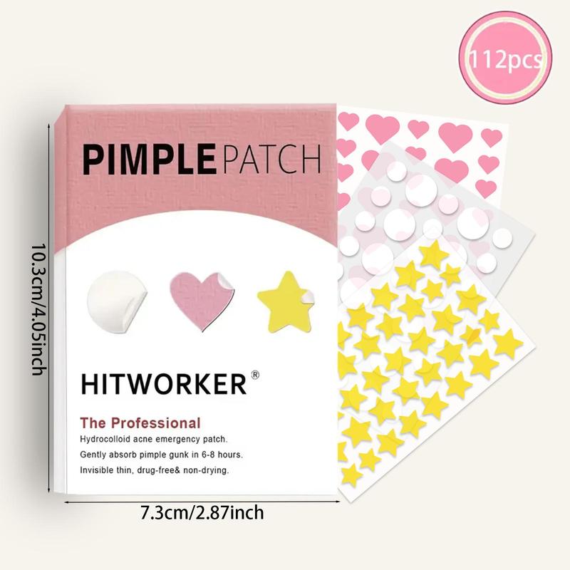 Hydrocolloid Acne Patches, 1 Box Star & Heart & Round Shaped Acne Cover Patches, Invisible Acne Patches, Facial Skin Care Products for Women & Men