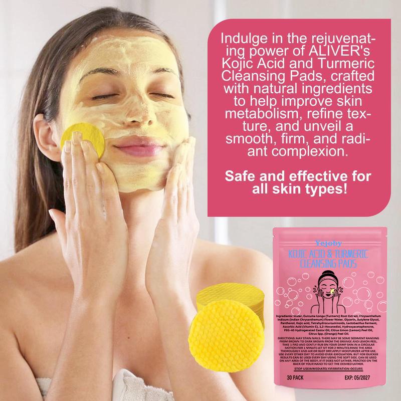 [Only $11.99!!!] Yejoby Turmeric Cleansing Exfoliating Pads Facial Cleansing Skincare, cleansing, skin care, cleansing Turmeric Comfort Cleanser Turmeric Kojic Acid Cleansing Exfoliating Pads Facial Cleansing Foaming Skincare Organic Gentle Smooth Acrylic