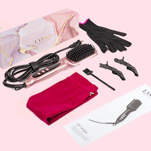 Landot Hair Straightener & Smoothing Brush Heated Straightening Brush | QF-S200 | Comfort Salon