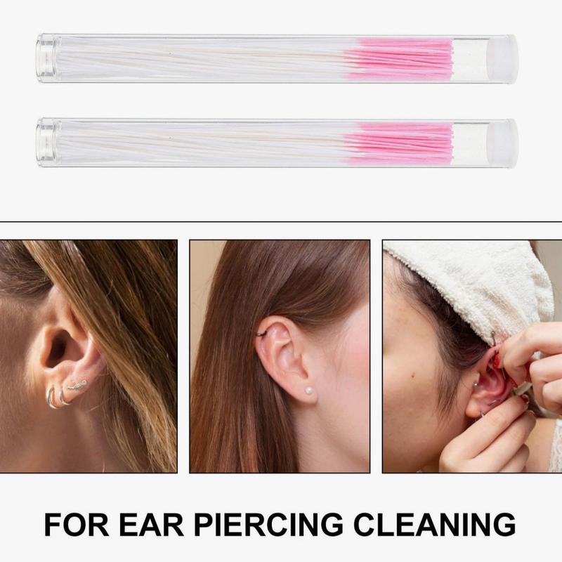 120pcs Ear Piercing Cleaning Line, Anti-blocking Ear Cleaning Tool for Men & Women