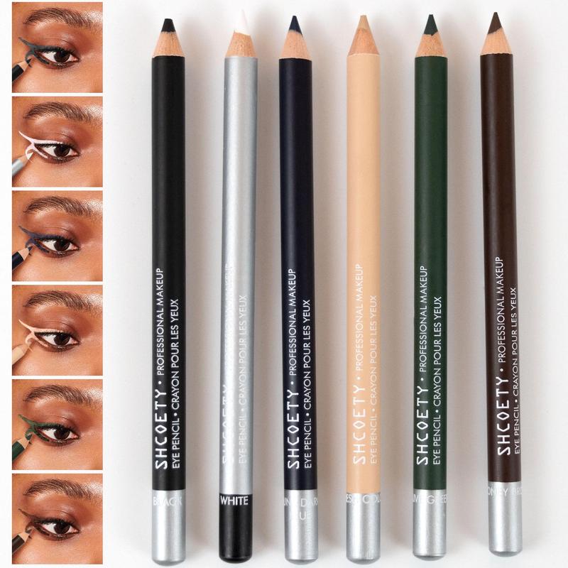 Long Lasting Eyeliner Pencil, 6 Counts Waterproof Eyeliner Pen, Eye Makeup Tool for Women & Girls, Professional Daily Makeup Accessories