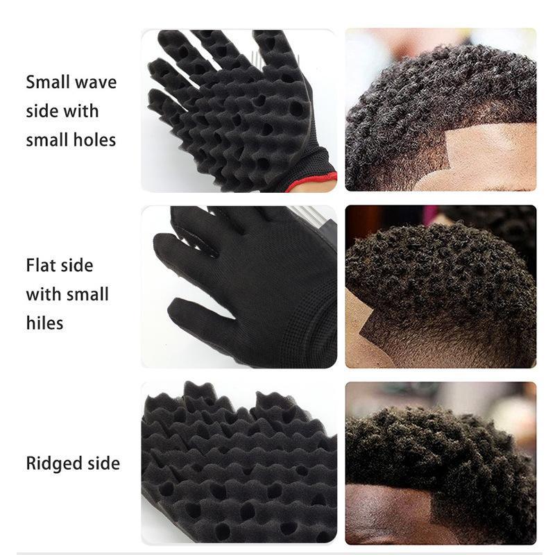 Right Hand Hair Curl Sponge Glove, 1 Count Magic Hair Curling Sponge Gloves for Barbers, Heatless Twist Wave Curling Brush Haircare Tool for Curly Hair Styling,  Twist Comb