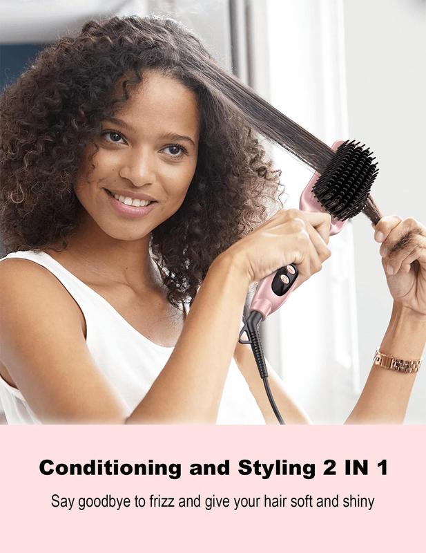 Landot Hair Straightener & Smoothing Brush Heated Straightening Brush | QF-S200 | Comfort Salon