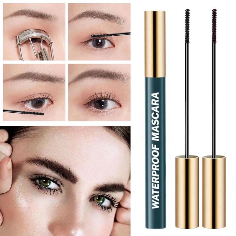 5D Waterproof Mascara with Brush, Long Lasting Quick Drying Eyelash Extensions Volume Building Mascara, Professional Eye Enhancement Makeup Products For Women