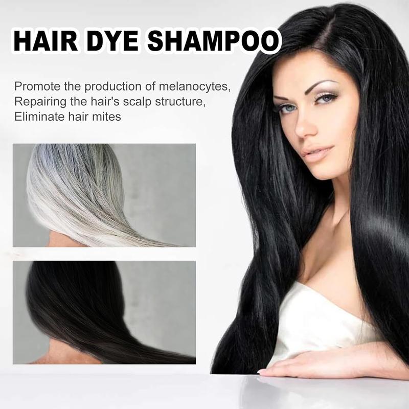 3 in 1 Hair Dye Shampoo - Can cover gray hairs,Herbal Ingredients Natural Shampoo,Contains Ginseng Extract,Natural Haircoloring, Salon