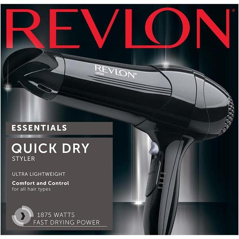 Revlon 1875 Watt Full-Size Turbo Dryer, Black