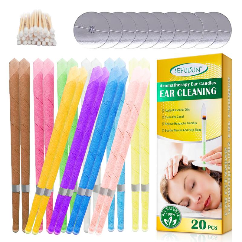 Soothing Ear Candles, 1 Box Beeswax Ear Candles for Ear Cleaning Care, Relieve Stress, Earwax Removal Products for Daily Use, Christmas Gift