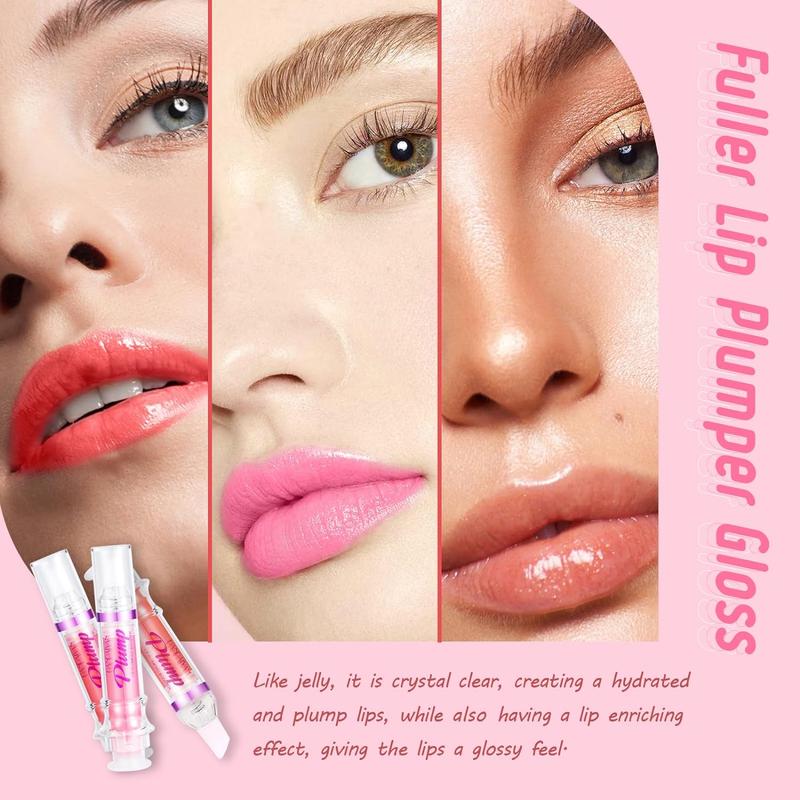 Handaiyan Lip Plumper Gloss with Peppermint Extract – Nourishing, Long-Lasting Lip Gloss for Fullness & Shine | Mixed Color Lip Care for Women